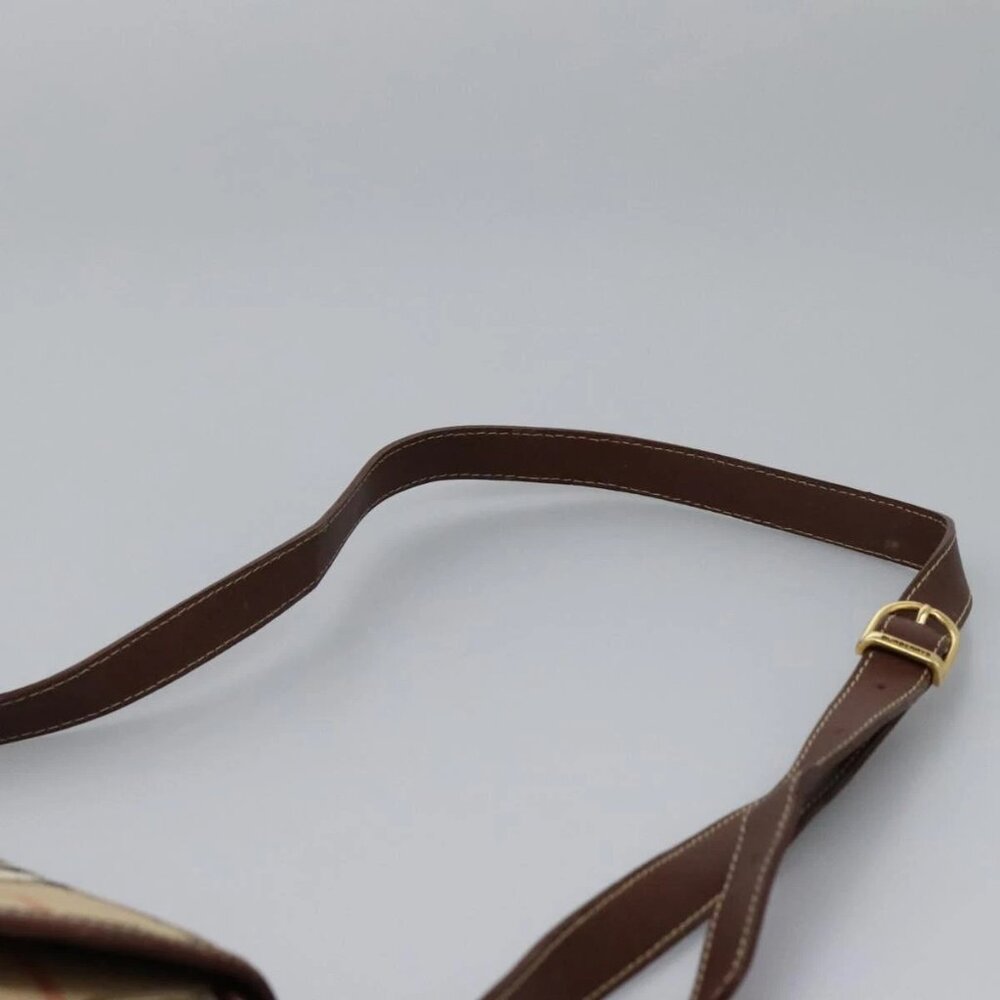 Burberrys Nova Check Shoulder Bag PVC Leather Beige Brown gold Auth BD093 - Picture 9 of 16
